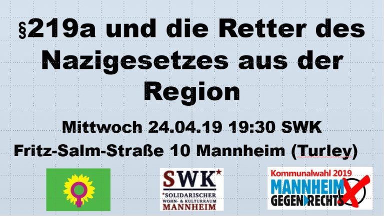 § 219A UND DIE RETTER DES NAZIGESETZES AUS DER REGION
