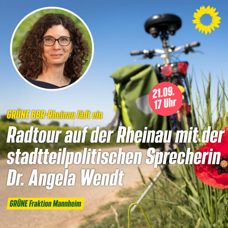 Radtour auf der Rheinau mit der stadtteilpolitischen Sprecherin Dr. Angela Wendt
